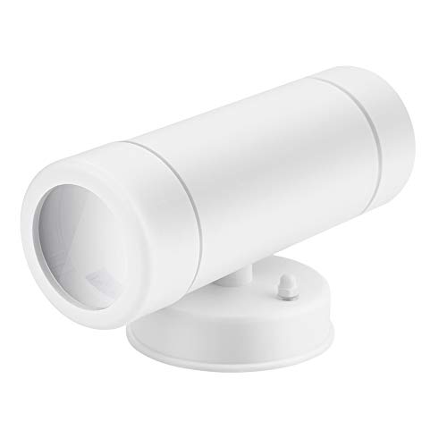 Preisvergleich Produktbild Licht LED Wandleuchte Außenwandleuchte Doppelwandleuchte Innen LED-Kunststoff wandleuchte,Rund anthrazit Up & Down Strahler IP44 GU10 bis 35W Wandlampe (Weiß)