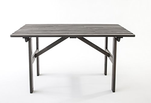 Ambientehome Gartentisch Tisch Massivholz Esstisch HANKO, Taupegrau - 2