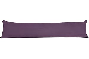 Original Sleep Company Herringbone Draft Excluder Long Door Cushion Wind Stopper Fabric Sausage for Window Bottom or Front Door Snake Pillow in Aubergine (85cm X 25cm)