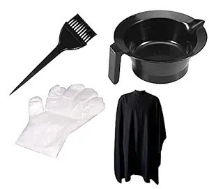 Nyamah Sales Hair Coloring Bowl and Brush with 100 PCS Disposable Hand Gloves and Apron Set Hair Dyeing Tools Set for Men and Women