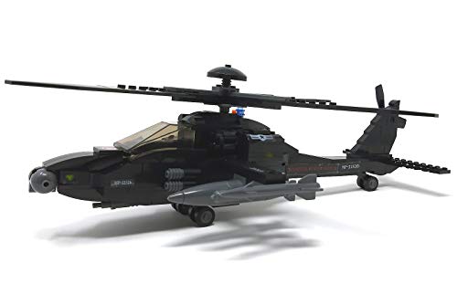 Modbrix 1484020 – ★ Bausteine Apache AH-64 Kampf Hubschrauber mit LED Beleuchtung & Sound inkl. custom US ARMY Special Forces Soldaten aus original Lego© Teilen ★ - 7