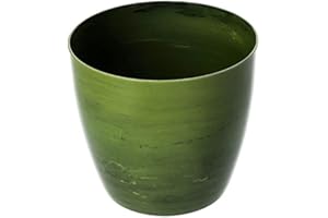 KADAX Macetero, maceta redonda de plástico, maceta para cactus, helechos, maceta brillante para balcón, apartamento y terraza (18 cm, verde)