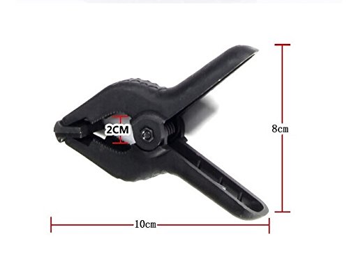 Fotga 6 Stück Klemmplatten Klipp Clamp Clip für Fotografie Foto-Studio Licht Standplatz Boom Hintergrund Backgroud – Schwarz - 4
