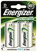 Energizer Rechargeable Battery D NiMHd Pack of 2, Pack Size [ 1 ] SKU ER13875