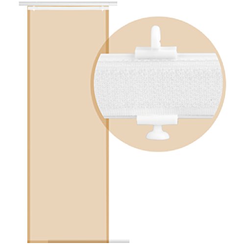 Flächenvorhang blickdicht Schiebegardine Raumteiler Schiebevorhang ca.60cm x 245cm, Auswahl: mit Technik, weiß – perlweiß - 6