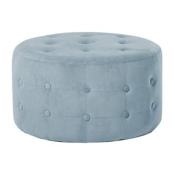 Nimara Samt Hocker | Runder Pouf | Sitzhocker in Samtstoff | Runder
