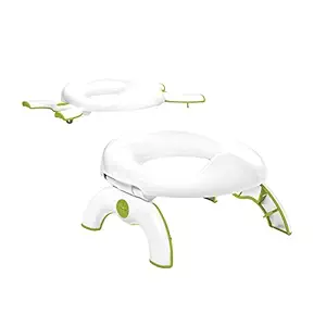 Supreme Mall (Label) 2 in 1 Go Potty Outdoor Travel Potty and Toilet Seat Trainer Ring, Baby Toilet Seat (White)