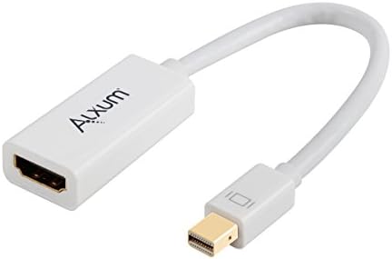 Alxum Gold Plated Mini DisplayPort Mini DP to (Thunderbolt 2 Port Compatible) to HDMI 4K UHD Ultra HD Male to Female Converter Adapter, White
