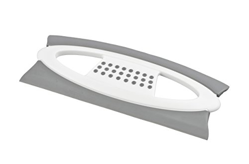 WENKO 20855100 Badezimmerwischer Scanno Duo Weiß-Grau – mit Haken, Kunststoff, 25 x 1.3 x 10 cm, Grau - 5