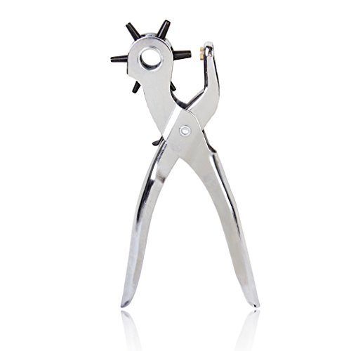 Gazechimp 8Zoll Hole Punch Zange, Lochzange Zange 6 Locher Guertel Zange Leder, Handheld Leder Watch Band Gürtel Hole Puncher Punch Zange - 2