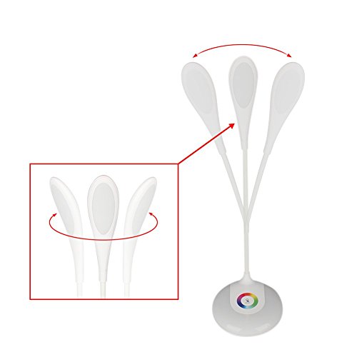 Living Color Schreibtisch- und Nachttischlampe, Minkle Dimmbare Augenpflegende Schwannenhals LED Schreibtischlampe, Kabellos, USB Aufladung, 3 Helligkeit, Weiß - 6