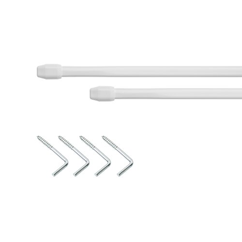 Lichtblick VS.030.01 Vitragestange 11 mm, ausziehbar - Metall, Weiß 30 - 50 cm