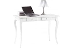 Mar.c.a. Design - Scrivania Arte Povera in Legno 120x65x78 cm 2 Cassetti - Scrittoio Vintage con Gambe a Sciabola Made in Italy