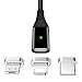 Produktbild LAMA Magnet Ladekabel Magnetisches USB Datenkabel 1,2M 2,4A High Speed Sync und Schnellladekabel mit Blitz Typ C Micro USB Adapter für Android Windows Phone