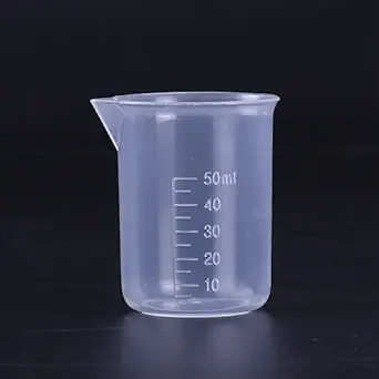 Tejas Polypropylene Plastic Beaker | Polypropylene Combo | Pack of 4 | Spout | Measuring and Graduated Beaker 50 ml