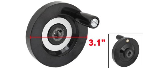 Ersatz 10 mm x 80 mm Handrad w abnehmbarer drehbarer Griff schwarz - 2