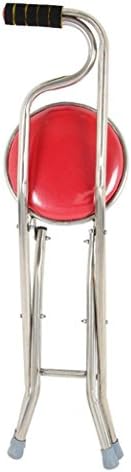 HJMTRY Folding Travel Cane Walking Stick Seat Camp Stool Chair hiking stick cane