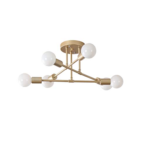 Preisvergleich Produktbild DIEJUE Satelliten-Kronleuchter, Einstellbare minimalistische Kreativschmiedeeisen Pendelleuchte Nordic Style Gold Deckenleuchte Anwendbare Küche Wohnzimmer Schlafzimmer Esszimmer, Gold