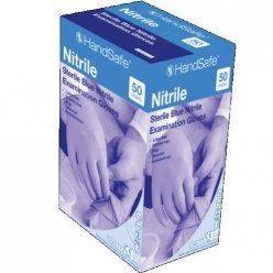 HandSafe GS6905S - Guantes de Examen estéril de nitrilo, sin Polvo, Color Azul