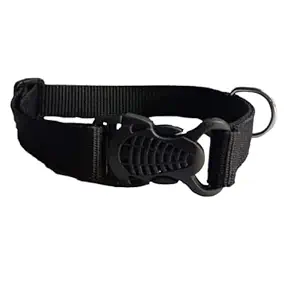 Your Comrade 22 Inch Nylon Dog Collar with Safety Locking Buckle Adjustable Nylon Pet Collars Set Suitable for Puppy, Junior, Adult Dogs (Black)