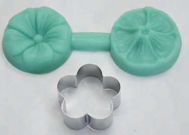 8 Tlg. BLUME mit AUSSTECHER aus EDELSTAHL Veiner 3D SILIKON FORM Ausstechform Marzipan Fondant Tortendeko - 3