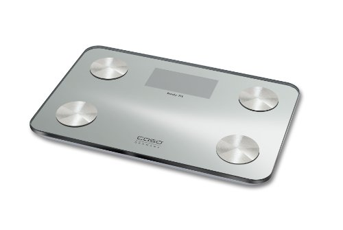 Caso body fit Design Personenwaage (3410) Ultra slim – lässt sich gut in kleinen Badezimmern verstauen, 10 Personen Speicher, BMI - 2