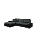Produktbild Elegante Sofa Orkan Mini SALE, Ausverkauf, Eckcouch mit Schlaffunktion und Bettfunktion, Ecksofa mit Bettkasten, Couch L-Sofa Große Farbauswahl, Beste Qualität (Hippo Black + Elite Charcoal)