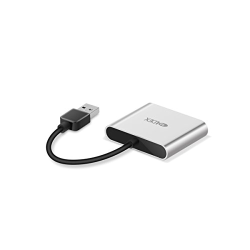 Ldex SD Kartenleser Aluminium Superspeed USB 3.0 Multi-In-1 Kartenleser für SD-Karte / CF-Karte / Micro SD-Karte und mehr mit 120mm Kabel geeignet für Desktop-Silber - 2