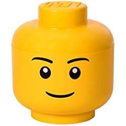 LEGO 40321724 Tête de rangement empilable Légo Garçon Grand modèle Plastique Jaune D24 x H27,1 cm