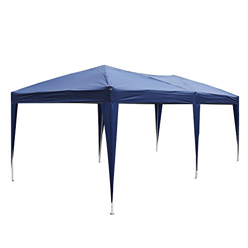 Carpa 6x3m Plegable en Acordeon Toldo Azul + 1 Bolsa Transporte Cenador Gazebo