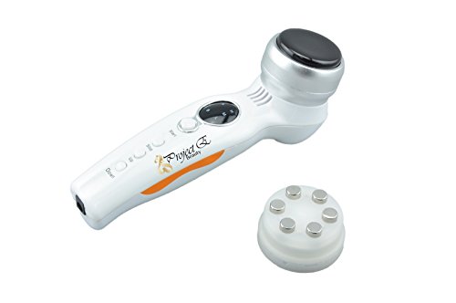 Project E Beauty Magnetic Hot Therapy with Tripolar RF Radio Frequrncy Skin Tighten Wrinkle Removal Machine - 2 Chanegable Heads, White