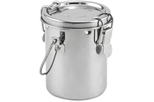 Chiloskit - Rondella per pennelli, in acciaio inox, portatile, a prova di perdite, con coperchio e filtro schermo (6,9 x 9 cm)