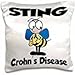 Produktbild - Bee Sting Crohns Disease (blue) Cause Design - 16x16 inch Pillow Case
