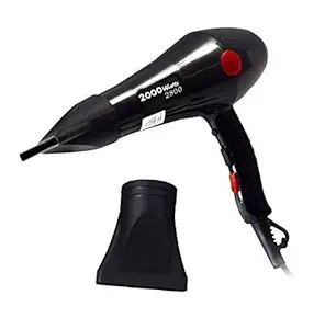 HAUQID 2000W Professional Salon Stylish Hair Dryers For Womens And Men | Hot And Cold Dryer with Thin Styling Nozzle and 2 Speed | Heat Blow Dryer, Hot & Cold Air, Hair Dryer For Womens | Hair Dryer For Men (Color-Black)