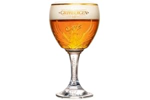 Grimbergen Bicchiere di birra sul piede 33cl - Birra Vetro 0,33 l - Forma convessa - 330 ml