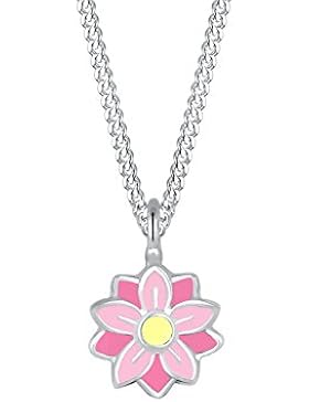 Elli Kinder-Kette mit Anhänger Blume 925 Silber Emaille 36 cm - 0105761817_36