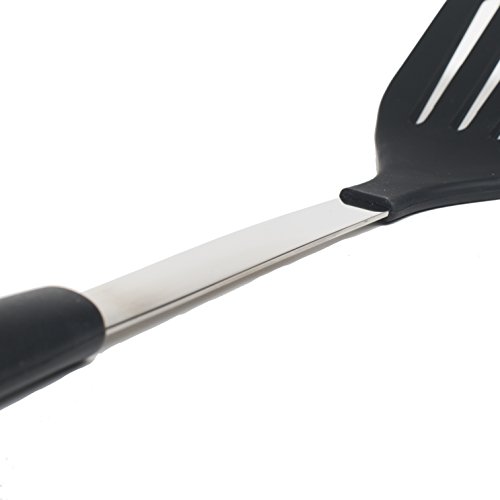 CuliChef Pfannenwender aus Edelstahl und Silikon – Solide Küchen Wender Spachtel in schwartz - 3