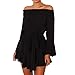 Produktbild Damen Kleid, Malloom Boho Esprit Kleider kleiderbügel platzsparende kleiderständer Womens Off Shoulder Flared Drop Saum Gebunden Casual Minikleid mit Gürtel