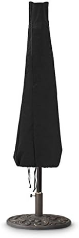 KONLN Veranda Patio Market Umbrella Cover for 7Ft to 11Ft Umbrella Outdoor Water Resistant UV Protection with Installation Pole Black