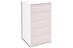 arelwood . com - Cajonera para Armario, Completamente Montada, Frente Postformado, Color Textil Coral, 75 cm Ancho x 50 cm Fondo - 5 Cajones 16 cm. Alto 89 cm. Entrega A PIE DE Calle