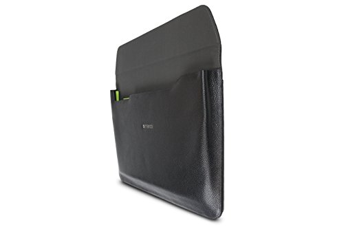 Maroo Executive Pebbled Sleeve für Microsoft Surface Book (alle Versionen) in schwarz – von Microsoft zertifizierte Schutzhülle [Echtleder | Außentasche | Fach für Surface Pen | Weiches Innenfutter | Magnetische Frontklappe] – MR-MS2010 - 4