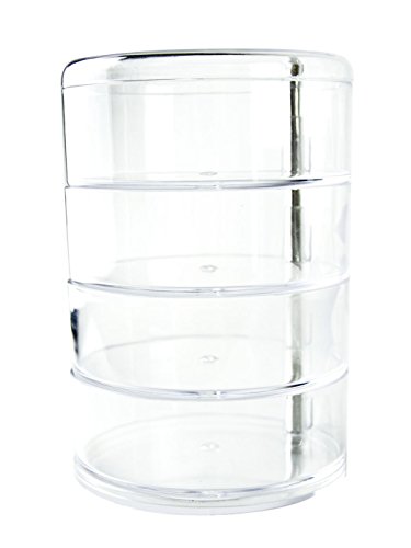 Feibrand Kosmetik Organzier Tower Transparent – mit 4 drehbaren Fächern, Kunststoff – Acryl - 4