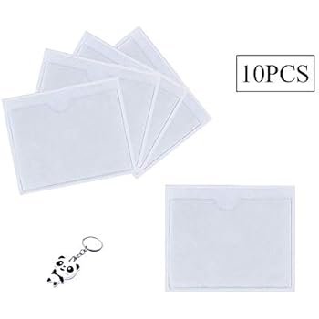 Porte Etiquette Adhesif, 15 Pièces Pochettes Adhésive Transparente, 8