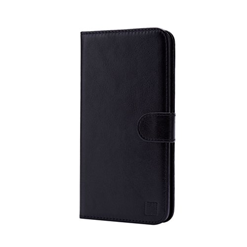 32nd   Funda Flip Carcasa de Piel Tipo Billetera para Alcatel Pixi 4  6   Pantalla de 6 pulgadas  version 3G SOLO  Ref del modelo empieza por OT-8050  con Tapa y Cierre Magn  tico y Tarjetero - Negro