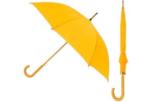 UMBRELLA HEAVEN Gentlemans Umbrella | Wood Handle Stick Umbrella | Traditional Gents Wooden Brolly | Classic Automatic Mens Umbrella | Ladies Vintage Walking Brolly | Auto Push Button Waterproof…