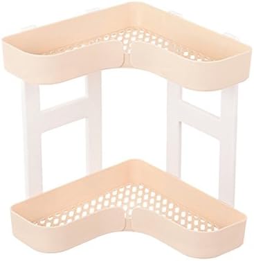 zhiwujia Double corner shelf plastic floor storage rack kitchen multilayer seasoning shelf rack,Khaki