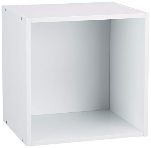 HOMEA 6ran697bc cubo portaoggetti con nicchia Pannelli di Particelle Bianco 34,4 x 29,5 x 34,4 cm