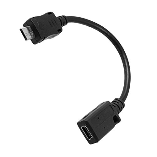 Kabel Mikro USB zum Mini USB – SODIAL(R)Schwarz Micro USB 5-Pin Stecker auf Mini 5-Pin Buchse Adapter - 3