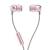 LIVEHITOP UiiSii HM7 metal del auricular, micrófono HD Auriculares estéreo con micrófono Bass en la oreja del auricular para el iPhone y Samsung Mobile PC MP3 del teléfono. (Rosa)