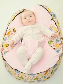 Baby bean bag for babies newborn toddler with fillings, harness and free covers prefilled, ready to use, Baby shower Gift (Pink Safari)